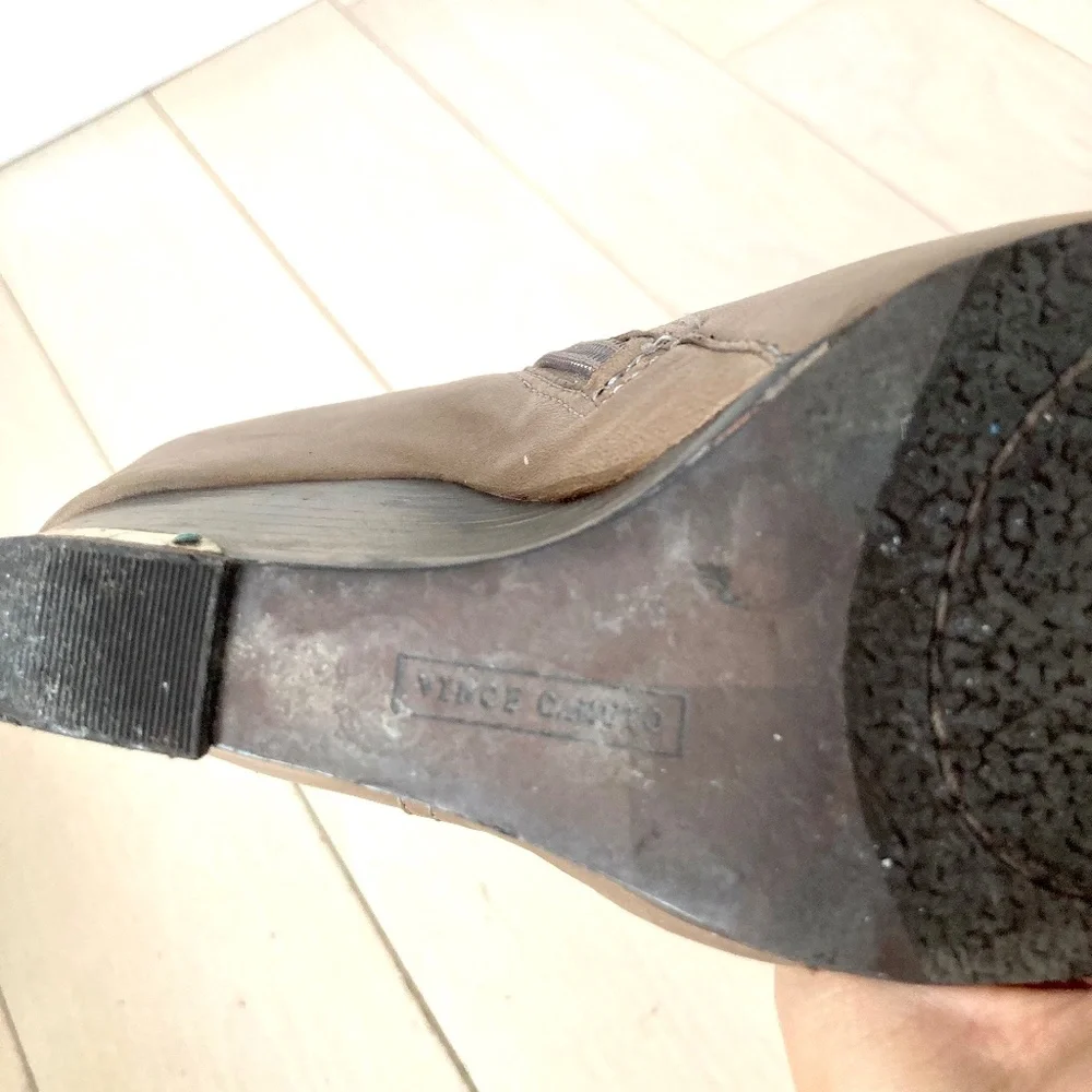 Beige Wedge Ankle Boots - Leather - Size 35.5 - Picture 8 of 12